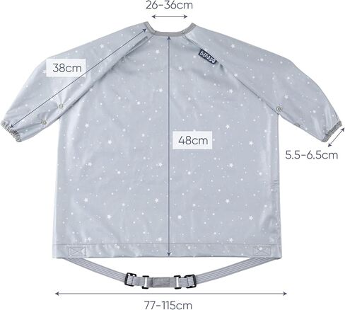 BIBaDO Long Sleeve Coverall Bib – Babies & Toddlers 6-36. Mess Proof Baby Feeding Bib Attaches To Highchairs, Pushchairs, Tables. 100% Waterproof, Machine Washable in Saudi Arabia