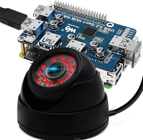 كاميرا مراقبة على شكل قبة USB بدقة 2 ميجابكسل للمراقبة ليلاً ونهارًا ومقاومة للطقس، كاميرا CCTV بدقة 1080 بكسل تعمل مع كشف الحركة المنزلية الذكية لمراقبة الأطفال والحيوانات الأليفة، رؤية قريبة تصل إلى 80 قدمًا in Kuwait