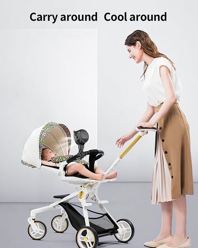GOTOTO Baby Stroller Fan, Rechargeable Portable Fan with 2000 mAh Battery Operated,3 Wind Speed,360-Degree Rotation,Ultra-Low Noise Level,Safe mini fan for your baby in Saudi Arabia