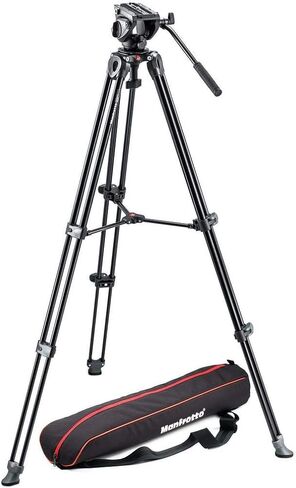Manfrotto MVH500AH,755CX3 Lightweight Fluid Video System with Carbon Fiber Legs (Black) in Kuwait