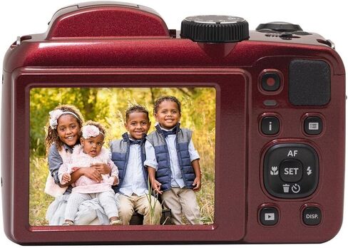 KODAK PIXPRO AZ255-RD 16MP Digital Camera 25X Optical Zoom 24mm Wide Angle Lens Optical Image Stabilization 1080P Full HD Video 3" LCD Vlogging Camera, with Bag & 32GB SD Card + Card Reader in Saudi Arabia