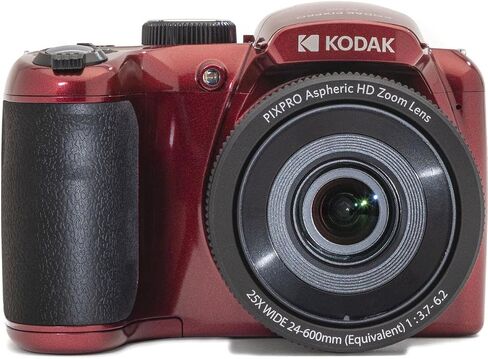 KODAK PIXPRO AZ255-RD 16MP Digital Camera 25X Optical Zoom 24mm Wide Angle Lens Optical Image Stabilization 1080P Full HD Video 3" LCD Vlogging Camera, with Bag & 32GB SD Card + Card Reader in Saudi Arabia
