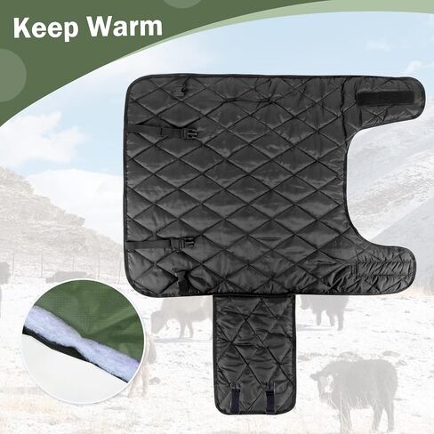 بطانية العجل بطانية الحصان سميكة ملابس العجل الدافئة يندبروف مقاوم للماء العجل الدافئة قطعة أثرية العجل الملابس الباردة العجل إبقاء الملابس الدافئة بطانية الحصان للماشية (الأخضر 1 حزمة) in Saudi Arabia