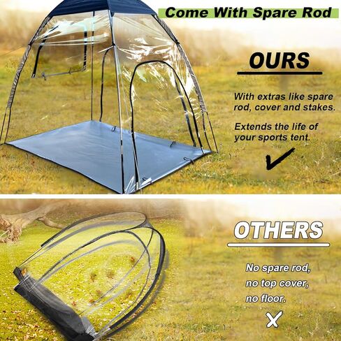 Sports Tent with Spare Rod and Top Cover, Weatherproof Tent Features 3 Ventlations and Sealed Floor, All Weather Shelter for Soccer, Baseball, and Other Outdoor Events in Kuwait