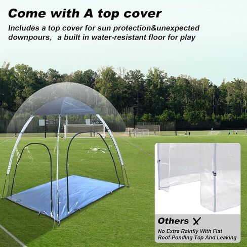 Sports Tent with Spare Rod and Top Cover, Weatherproof Tent Features 3 Ventlations and Sealed Floor, All Weather Shelter for Soccer, Baseball, and Other Outdoor Events in Kuwait
