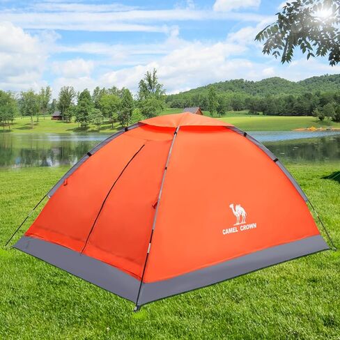 CAMEL CROWN 2/3/4 Person Camping Tent with Removable Rain Fly, Easy Setup Outdoor Tents Water Resistant Lightweight Portable for Family Backpacking Camping Hiking Traveling in Saudi Arabia