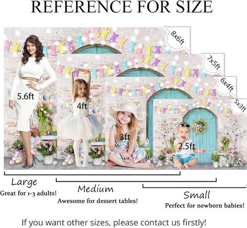 Mocsicka Easter Backdrop Blue Wooden Doors Brick Wall Bunny Rabbit Spring Photography Backdrops Easter Day Party Decorations Easter Photo Background Photo Studio Props (7x5ft (82x60 inch)) in Saudi Arabia