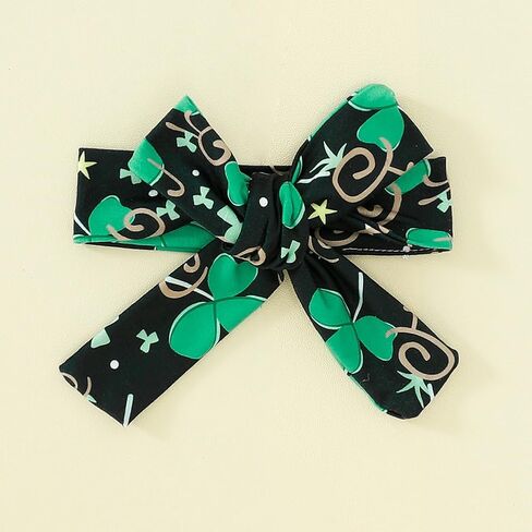 AGQT طقم ملابس للفتيات الصغيرات لعيد القديس باتريك الأول مكون من 3 قطع بأكمام طويلة مكشكشة وعصابة رأس وسروال برسيم مقاس 6 M -3 T in Kuwait