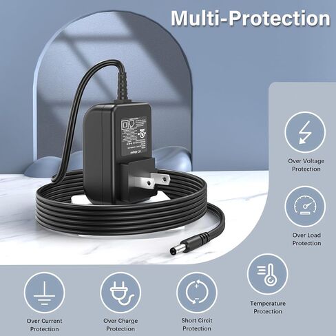 سلك الطاقة المدرج من UL لـ Ryobi CB120N CB120L HP612K ZRHP612K CB12N HP1201K 720244009 981351002 مفك براغي مثقاب شاحن بديل محول تيار متردد بطول 6.0 أقدام إمداد بتيار مستمر مثالي in Kuwait