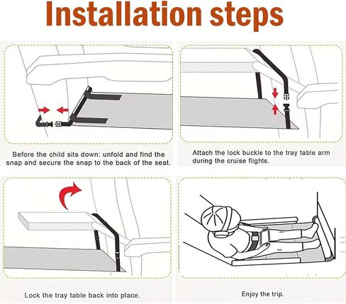 موسع مقعد الطائرة WZLL.SLSP للأطفال، سرير أطفال محمول للسفر، مسند للقدمين أثناء السفر لرحلات الطائرات، مناسب للسيارات والطائرات ومسند للقدمين in Kuwait