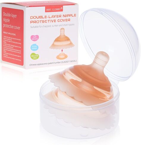 Nipple Shields for Nursing Newborn,Double Layer Breast Shield,for Latch Difficulties or Flat or Inverted Nipples，2 Pack in Kuwait