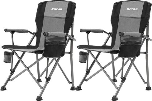 XGEAR 330LB Heavy Duty High Back Hard Arm Camping Chair with Cup Holder in Saudi Arabia