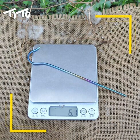TITO Titanium Shepherd's Hook Tent Stakes أوتاد خيمة أوتاد أظافر بقطر 3.0 مم وطول 165 مم فقط 6.1 جم. (عبوة من 6 قطع) (فضي) in Kuwait