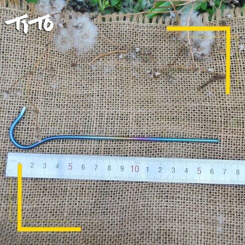 TITO Titanium Shepherd's Hook Tent Stakes أوتاد خيمة أوتاد أظافر بقطر 3.0 مم وطول 165 مم فقط 6.1 جم. (عبوة من 6 قطع) (فضي) in Kuwait