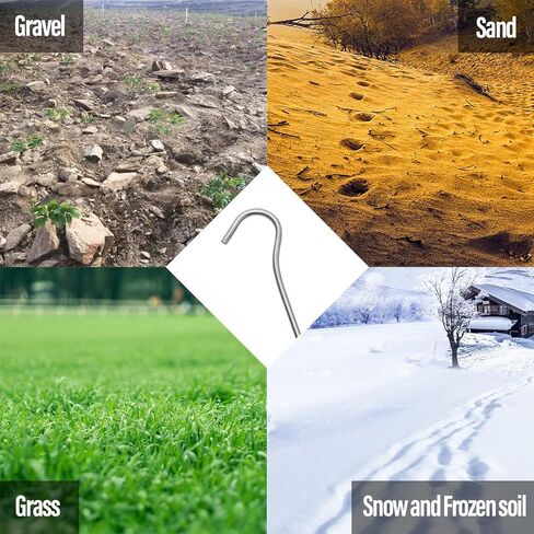 TITO Titanium Shepherd's Hook Tent Stakes أوتاد خيمة أوتاد أظافر بقطر 3.0 مم وطول 165 مم فقط 6.1 جم. (عبوة من 6 قطع) (فضي) in Kuwait