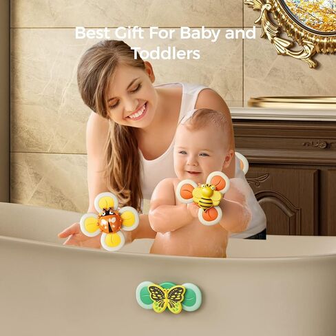 لعبة حمام الطفل من توماما مع رأس دش و3 ألعاب شفط دوارة، صنبور دش رذاذ الماء الزرافة ومضخة مياه حوض الاستحمام، أساسيات الصيف للأطفال الصغار والرضع، أصفر in Kuwait