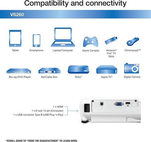 Epson EpiqVision Flex CO-W01 Portable Projector, 3-Chip 3LCD, Widescreen, 3,000 Lumens Color/White Brightness, 5 W Speaker, 300-Inch Home Entertainment and Work, Streaming Ready in Saudi Arabia