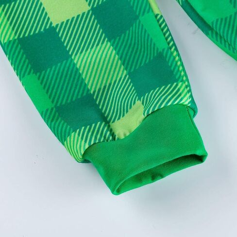AGQT Infant Baby Girls Boys St. Patrick's Day Green Shamrock Outfit 2PCs Bodysuit Romper Pant Set 0-24 Months in Kuwait