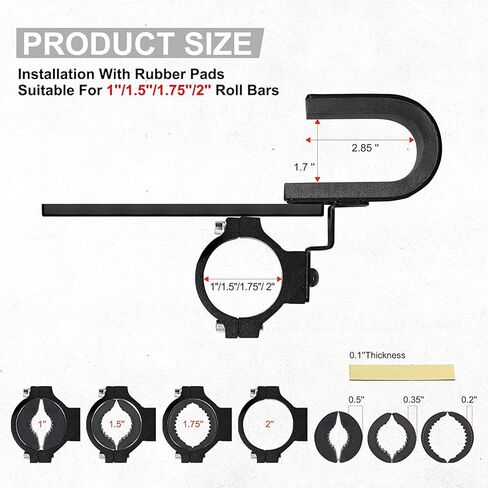 حامل مسدس UTV، DING.PAI 4 قطع حامل مسدس UTV ورف بندقية مجرفة جبل القوس ورفوف المرافق تناسب شريط لف دائري مقاس 1-2 بوصة متوافق مع Polaris RZR Ranger Can AM Kawasaki Snowmobile (4) in Kuwait