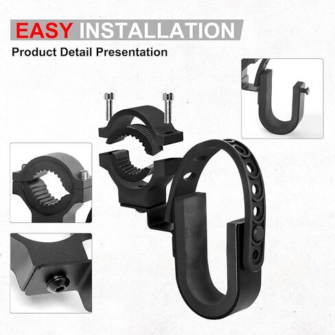 حامل مسدس UTV، DING.PAI 4 قطع حامل مسدس UTV ورف بندقية مجرفة جبل القوس ورفوف المرافق تناسب شريط لف دائري مقاس 1-2 بوصة متوافق مع Polaris RZR Ranger Can AM Kawasaki Snowmobile (4) in Kuwait