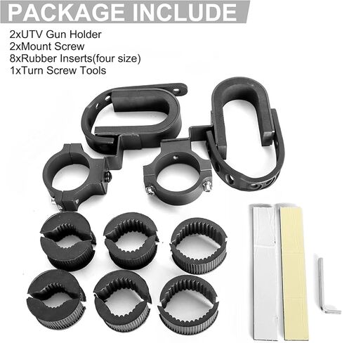 حامل مسدس UTV، DING.PAI 4 قطع حامل مسدس UTV ورف بندقية مجرفة جبل القوس ورفوف المرافق تناسب شريط لف دائري مقاس 1-2 بوصة متوافق مع Polaris RZR Ranger Can AM Kawasaki Snowmobile (4) in Kuwait