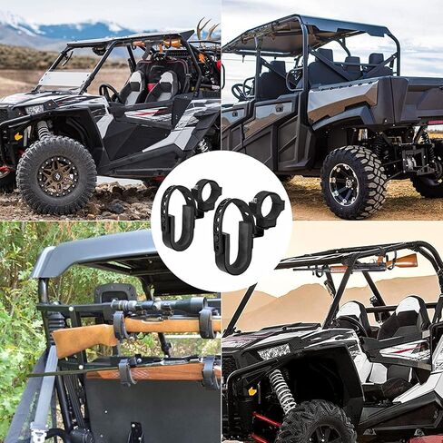 حامل مسدس UTV، DING.PAI 4 قطع حامل مسدس UTV ورف بندقية مجرفة جبل القوس ورفوف المرافق تناسب شريط لف دائري مقاس 1-2 بوصة متوافق مع Polaris RZR Ranger Can AM Kawasaki Snowmobile (4) in Kuwait