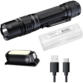 Fenix PD36R Pro Tactical Flashlight and Backup Light Kit, 2800 Lumen USB-C Rechargeable E03R V2.0 EDC Keychain Light and Lumentac Organizer