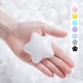 TRENDPLAY Babies Star Ball Pit Balls for Ball Pit -100pcs Plastic Ball Non-Toxic Crush Proof Play Balls Play Tent Pool Playhouse Playpen Party Decoration,Pearl Purple Stars