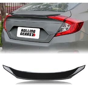 Trunk Spoiler Wing Compatible with 2016-2021 Honda Civic 10th Gen Sedan Rear Spoiler, Carbon Fiber Hydro-Dipping