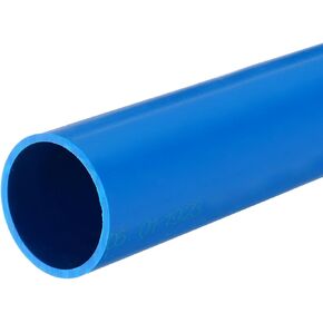 MECCANIXITY PVC Rigid Round Pipe 57mm ID 63mm OD 20cm/8" Length Dark Grey High Impact for Water Pipe, Crafts, Cable Sleeve