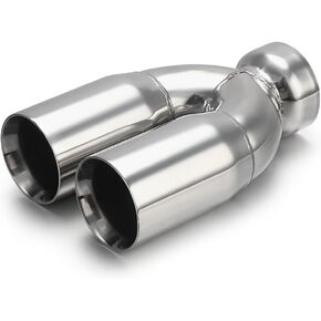A-KARCK Carbon Fiber Exhaust Tip 3" Inlet to Dual 3.5" Outlet, High Temperature Resistance 9.8" Long Stainless Steel Tailpipe tip (Black Shell) in Kuwait
