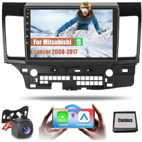 8 Core 4+64GB لـ 2008-2017 Mitsubishi Lancer Android Radio Dash Kit، شاشة لمس 10.1 بوصة ستيريو للسيارة مع Carplay لاسلكي Android Auto، GPS/WiFi/32EQ DSP/Bluetooth 5.0/SWC/Mic كاميرا احتياطية