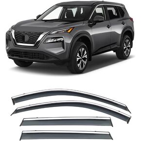 Vesul متوافق مع Nissan Murano 2015-2024 S SV SL شريط بلاتينيوم/مشبك على النافذة عاكس الرياح وواقي المطر وغطاء درع مع زخرفة من الفولاذ المقاوم للصدأ 304 دخان أسود in Kuwait