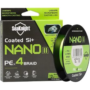 SeaKnight Nano Braided Line 110Yds/328Yds 4 Strands Braided Fishing Lines Multifilament PE Fine Fishing Line 4LB 6LB 8LB 10LB Diameter 0.07-0.12mm