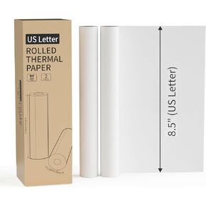 4 Rolls US Letter Thermal Printer Paper 8.5" x 11" Multipurpose Thermal Paper for Portable Thermal Printer
