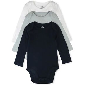 HonestBaby Multipack Long Sleeve Bodysuits One-piece 100% Organic Cotton for Infant Baby Boys, Girls, Unisex, 3-Pack Sage Ombre, 0-3 Months