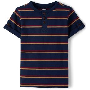 Gymboree,and Toddler Short Sleeve Henley T-Shirt,Antler Brown,8