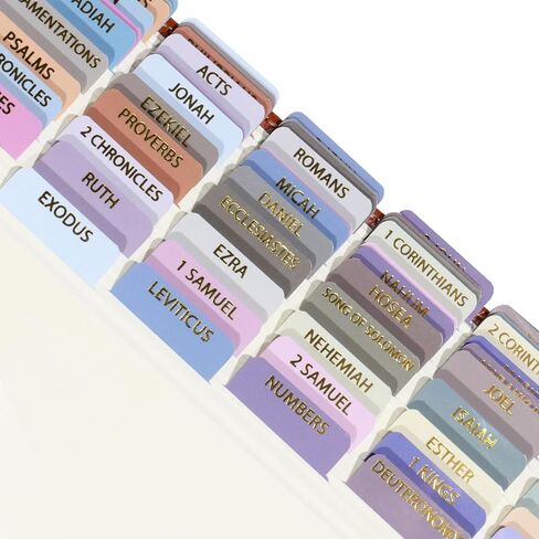 Laminated Bible Tabs for Women, Bible Study, Gold Foil Indexing Labels, Bible Journaling, Durable, New and Old Testament, Christian, Catholic, Apocrypha, 90 Tabs - Let Him Shine in Saudi Arabia