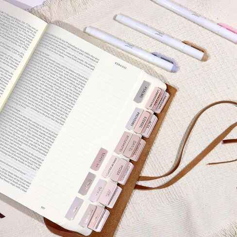 Laminated Bible Tabs for Women, Bible Study, Gold Foil Indexing Labels, Bible Journaling, Durable, New and Old Testament, Christian, Catholic, Apocrypha, 90 Tabs - Let Him Shine in Kuwait