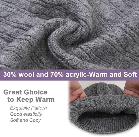 Winter Hat Scarf Gloves Set for Women Knitted Beanies Hat Warm Scarf Cold Weather Thermal Gloves 3 in 1 Set… in Saudi Arabia