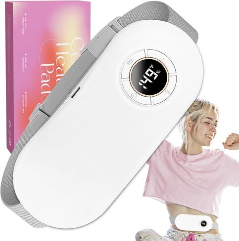 Portable Cordless Heating Pad, Heating Pad for Period Cramps with 6 Heating Levels and 6 Massage Modes, Menstrual Heating Pad with 3 Timer Auto Off Setting in Saudi Arabia