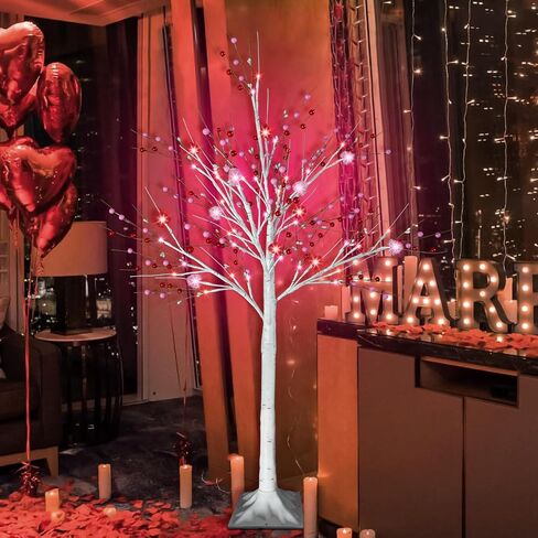 [Timer & 8 Modes] 4 Ft Lighted Black Halloween Tree with Timer 56 LED Orange & Purple Lights with 12 Jack-O-Lantern Pumpkin & Bats Lights,Halloween Spooky Tree for Outdoor Indoor Home Yard Decor in Saudi Arabia