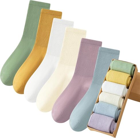 6 أزواج من الجوارب النسائية، جوارب دائرية ناعمة ومريحة تسمح بمرور الهواء فوق الكاحل، جوارب لجميع المواسم للنساء in Kuwait