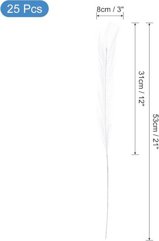 uxcell 25pcs Faux Pampas Grass 21 Inch Artificial Fake Dried Pampas Grass Decor for Floor Vase Filler, Wedding Decoration, Home Decoration, Bright Blue in Kuwait