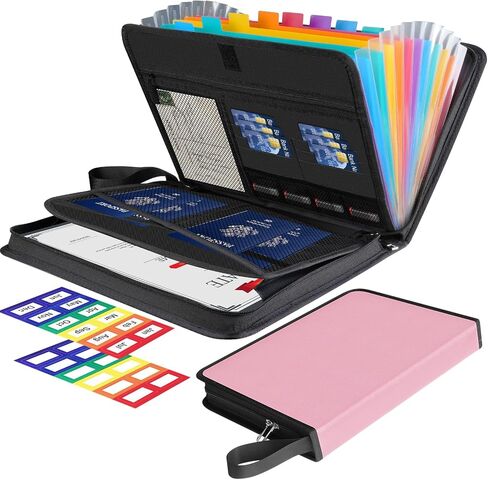 Fireproof File Folder Organizer 13 Pocket Important Document Organizer Binder Folio,Expanding Accordion File Storage Bag for Business and Family with Multi-Pockets & Labels Filing A4 Paper in Saudi Arabia