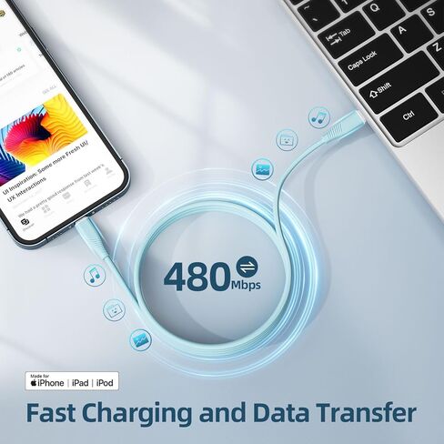 شاحن iPhone 2 حزمة محول PD USB C بقدرة 20 وات وكابل USB C بطول 6 أقدام إلى Lightning شاحن iPhone شحن سريع متوافق مع iPhone 14 13 12 11 Pro Max XR XS X i Pad المزيد in Kuwait
