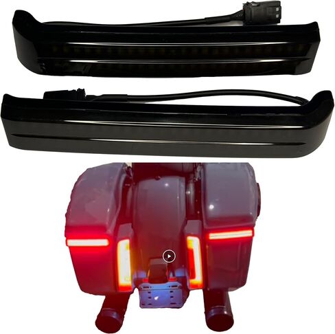 LED Saddlebag Tail Lights for Harley 2023 CVO,LED Side Luggage Run Brake Dual-row Sequential Turn Signal Tail Lamp for Harley Touring 2024 Later Street Glide,Road Glide (Red) in Saudi Arabia
