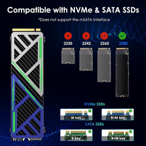 مبدد حرارة WAVLINK NVMe مع وسادات حرارية M.2، مبرد مبدد حرارة SSD 2280 لأجهزة الكمبيوتر/الكمبيوتر المحمول/PS3/PS4/PS5/XBOX، مشتت حرارة M.2 يتضمن وسادات حرارية NVMe 4x1 مم و2x0.5 مم، مبددات حرارة نحاسية 2x1 مم (عبوة من 8 قطع) in Saudi Arabia