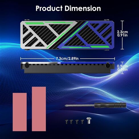 مبدد حرارة WAVLINK NVMe مع وسادات حرارية M.2، مبرد مبدد حرارة SSD 2280 لأجهزة الكمبيوتر/الكمبيوتر المحمول/PS3/PS4/PS5/XBOX، مشتت حرارة M.2 يتضمن وسادات حرارية NVMe 4x1 مم و2x0.5 مم، مبددات حرارة نحاسية 2x1 مم (عبوة من 8 قطع) in Saudi Arabia