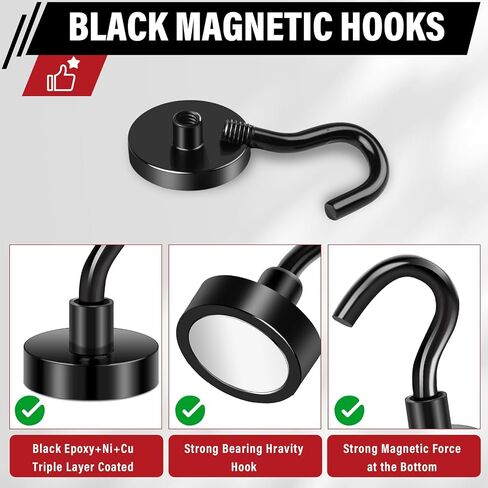 Magnetic Hooks,28Lb Black Cruise Ship Essentials,Cruise Magnetic Hooks,12 Pack Cruise Magnets for Cruise Cabins,refrigerator,Hanging,Whiteboard,Cruise Ship in Saudi Arabia